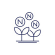 nitrogen fertilizer line icon, vector