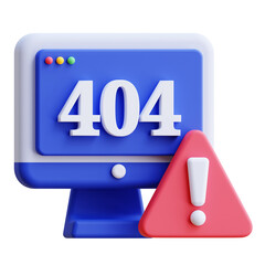 Wall Mural - 3D rendering 404 not found icon illustration