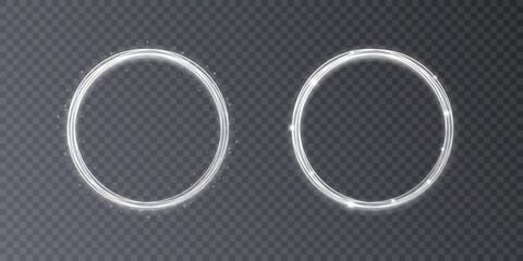 Aufkleber - Light gold circle. Round golden line light effect. Glowing golden circle with neon effect. PNG. eps vector	
