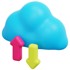 Wall Mural - cloud computing 3d render icon illustration