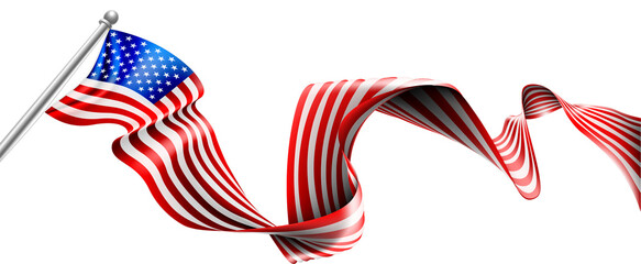 Poster - American Flag Ribbon Design