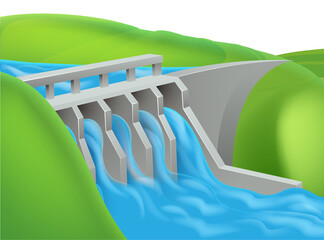 Wall Mural - Hydroelectric Power Dam Generating Electricity