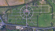 Cemetery and crematorium looking down aerial view from above – Bird’s eye view Landican Cemetery and Crematorium, Merseyside, North West, England