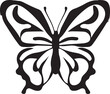 bella silueta de una mariposa aislada en fondo blanco (vector)