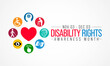 Disability Rights awareness month is observed every year from November 3 to December 3, Vector illustration