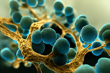 abstract biology background, microscopic view of organic substance or cells. candida fungi, candida 