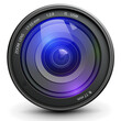 © Cobalt - Camera photo lens 3D icon isolated, realistic technology symbol design illustration.