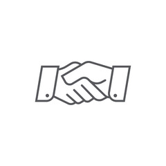 Wall Mural - Handshake vector icon. Business Symbol linear Design. Presentation, Website or Apps Elements. Business handshake or contract agreement icon. agreement icon. charity symbol. Vector illustration