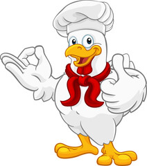 Wall Mural - Chicken Chef Rooster Cockerel Perfect Cartoon