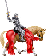 Wall Mural - Medieval Sword Knight on Horse