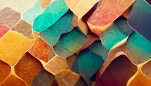 An Abstract 3D Pattern Color Gradient Background With Muted Tones.