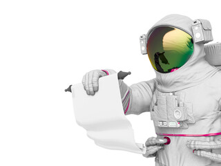 Wall Mural - astronaut reading the scroll close up