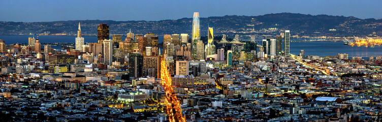 Wall Mural - San Francisco skyline in the evening hour