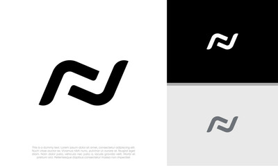 Poster - Initials N. NN logo design. Initial Letter Logo.	