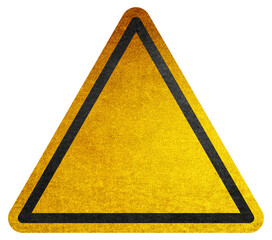 Wall Mural - Blank yellow triangular sign, format for caution or danger symbol. Empty. Texture.