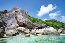 Turtle Rock On La Digue Island, Seychelles