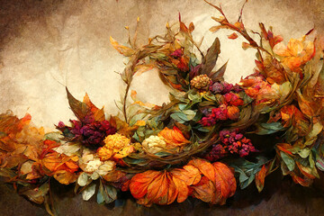 Wall Mural - autumn season still life as decoration