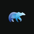 Polar bear logo gradient design vector