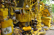 The yellow part of Cathedral of junk in Austin