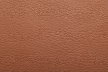 Texture Of Light Brown Leather As Background, Closeup