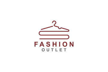 Wall Mural - Fashion clothing dress logo design hanger hang icon symbol simple minimalist line style