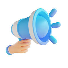 3D illustration promotion hand and megaphone