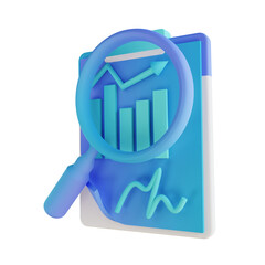 3D illustration soft color chart analysis