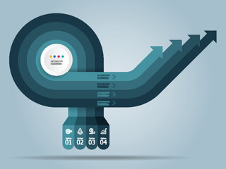 circle round arrow business infographic element