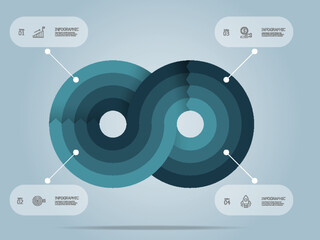 Wall Mural - infinity circle loop infographic presentation