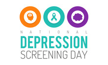 Vector Illustration On The Theme Of National Depression Screening Day Observed Each Year During October.
