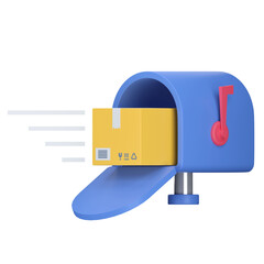 post sending delivery package 3d icon illustration