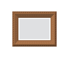 Wall Mural - Blank wooden frame mockup.   Flat style.