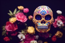 Calavera Sugar Skull Dia De Los Muertos