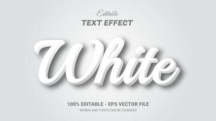 Wall Mural - white editable 3d text effect