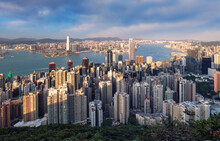 Hong Kong At Day, China Skyline - Aerial View