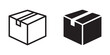 © fotohansel - ofvs121 OutlineFilledVectorSign ofvs - closed cardboard box vector icon . package delivery carton . isolated transparent . cargo . black outline and filled version . AI 10 / EPS 10 . g11459
