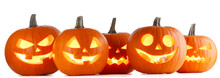 Five Halloween Lantern Pumpkins