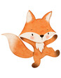 © CholladaArt - Watercolor cute fox cartoon character