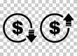 © koblizeek - Set of cost symbol dollar increase and decrease icon. Money vector symbol isolated on background
