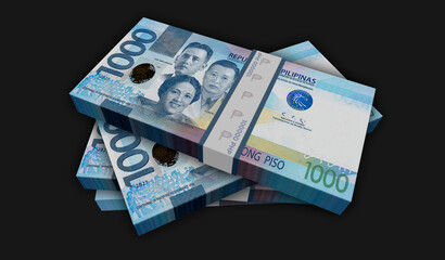 Philippines Peso money banknotes pack 3d illustration