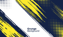 Diagonal Yellow Grunge In Blue Dark Background