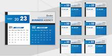 2023 Blue Calendar Design Template Vector