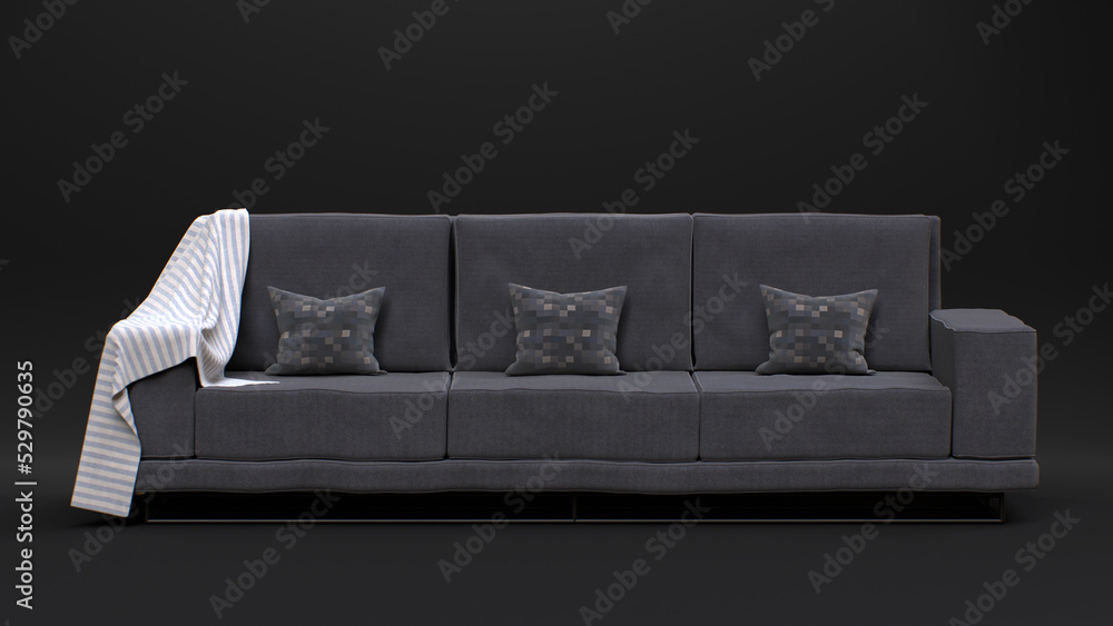 Sofa 3D Model Realistic Render. Sofa Model Is Rendered With Realistic ...