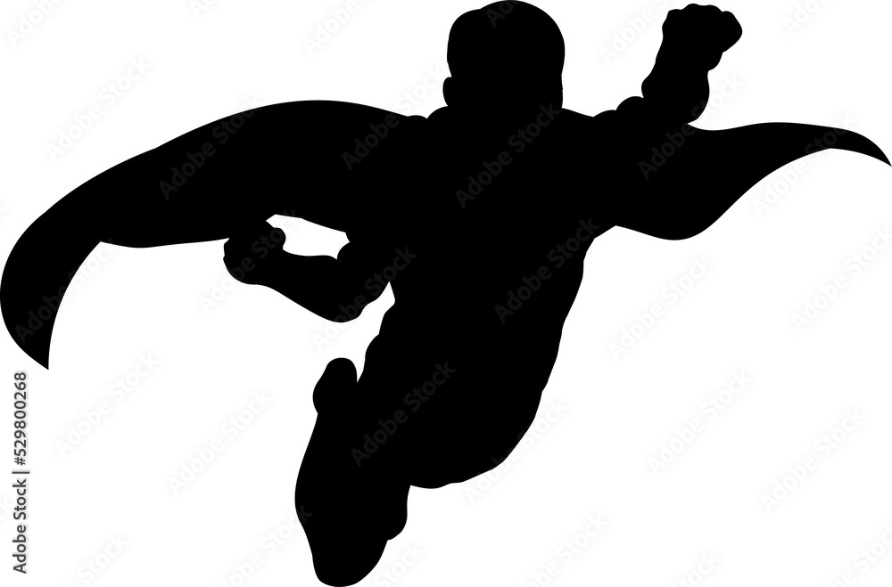 Superhero Flying Silhouette Stock Illustration | Adobe Stock