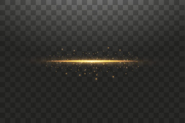 Wall Mural - glow isolated gold transparent effect, lens flare, explosion, glitter, line, sun flash, spark and st