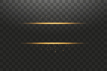 Wall Mural - glow isolated gold transparent effect, lens flare, explosion, glitter, line, sun flash, spark and st