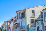 Fototapeta  - Row of painted mediterranean houses in San Francisco, CA