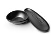 Two Black matt finish plate and bowl on white background