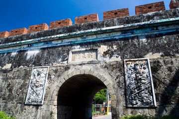 Wall Mural - Close-up Gong-Chen gate(north gate) of Fengshan City Ruins in Kaohsiung, Taiwan. it was built in the 61st year of the Qing dynasty of Emperor Kangxi. (1722).
