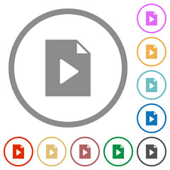 Poster - Playlist solid flat icons with outlines